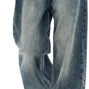 Women Baggy Jeans Mid-Low Waist Boyfriend Streetwear Vintage Jeans Wide Leg Denim Pants