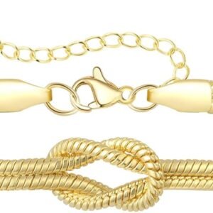 Valentines Day Gifts Silver Gold Bracelets for Women Trendy 14K Gold Plated Bracelet for Women Non Tarnish Dainty Stackable Heart Pearl Knot Beaded Bracelets Stack Set Charm Mothers Day Jewelry