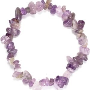 Bracelets for Men & Women - Natural Gemstone Raw Beads Stretch Bracelet, Irregular Chips Healing Crystal Jewelry. Anxiety Relief for Stress & Negative Energy Protection.