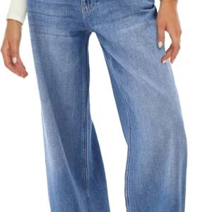 Women Wide Leg Jeans High Waist Baggy Jean Loose Boyfriend Jeans Denim Pants